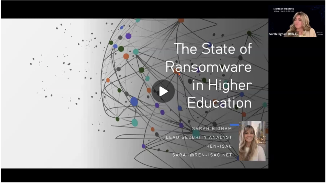Snapshot of the The State of Ransomware in Higher Education video